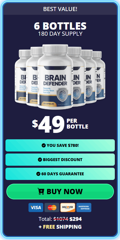 BrainDefender 6 Bottle Price